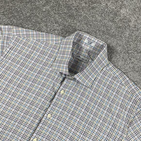 Peter Millar Dress Shirt Mens Extra Large Button Up Plaid Golf Cotton Colorful - Picture 1 of 10
